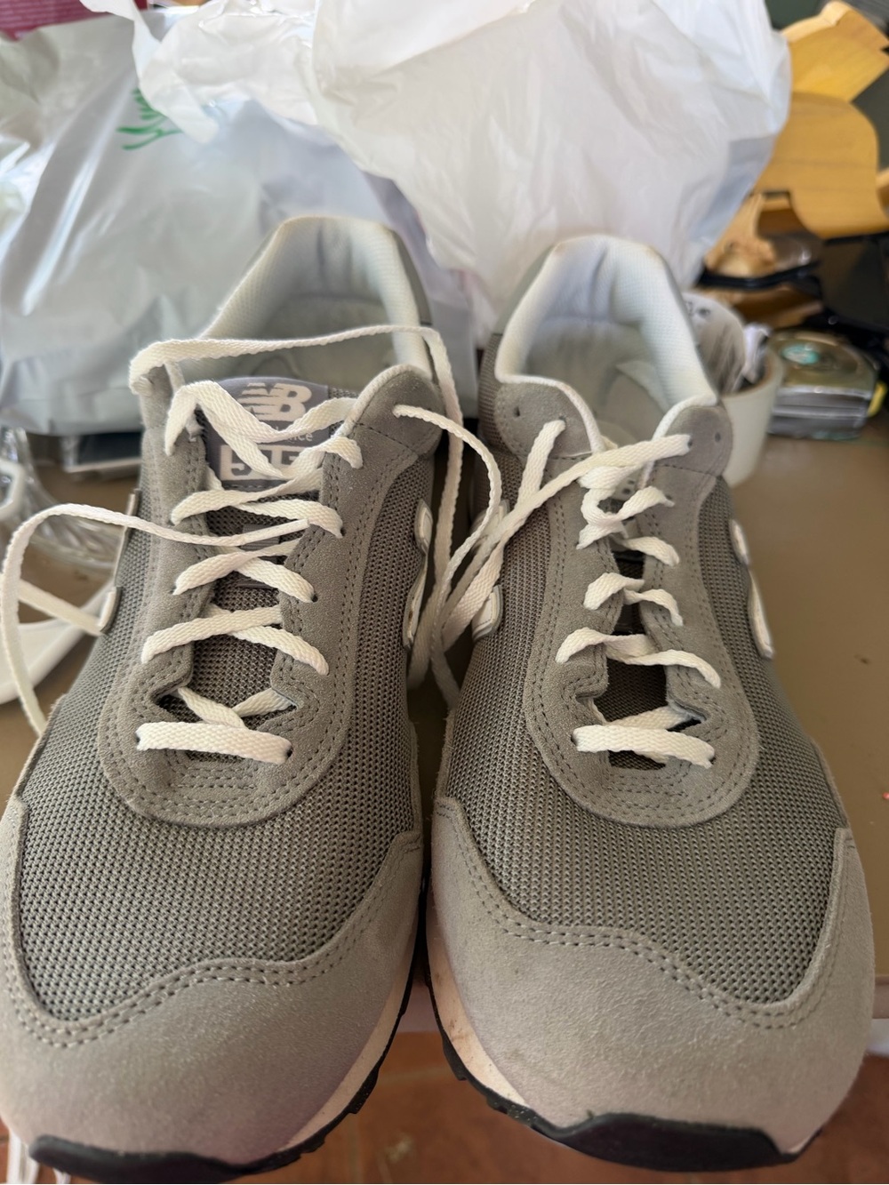 New Balance Men's Gray and White Lifestyle Sneakers